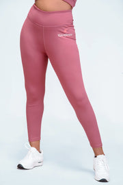 HIGH WAIST LEGGINGS IN JUJUBE RED