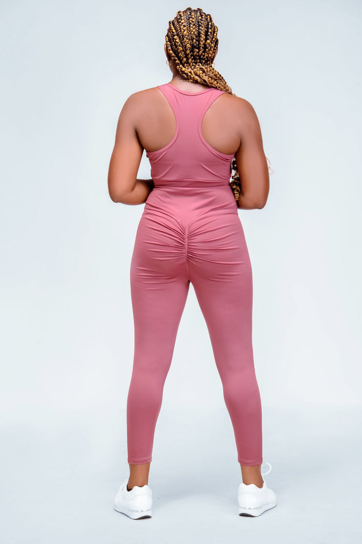 HIGH WAIST LEGGINGS IN JUJUBE RED
