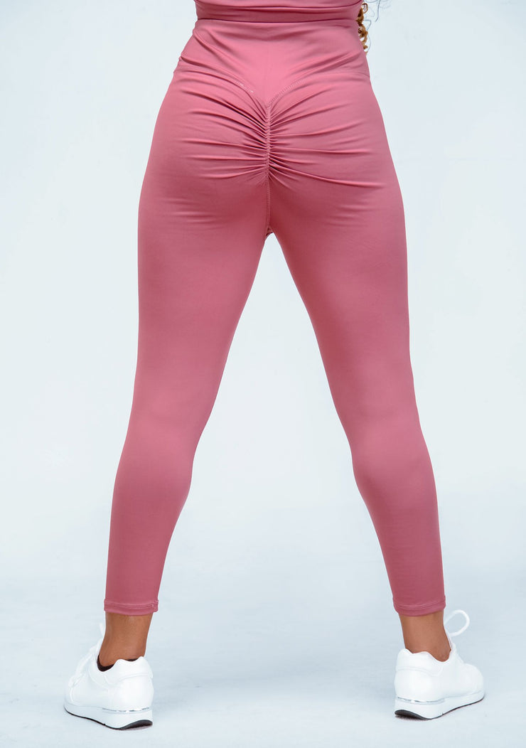 HIGH WAIST LEGGINGS IN JUJUBE RED