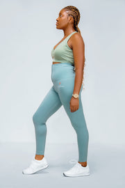 ADJUSTABLE GREEN HOOKS WAIST TRIMMER LEGGINGS