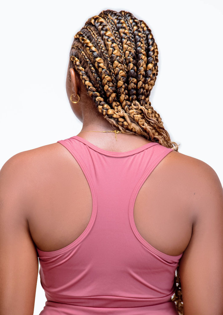 V NECK SPORTS BRA IN JUJUBE RED